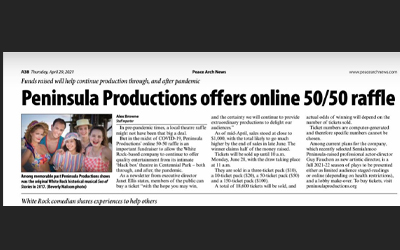 Peninsula Productions offer online 50/50 raffle